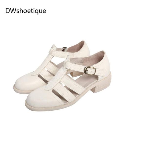 

dress shoes spring genuine leather women loafers buckle chunky heel casual, Black