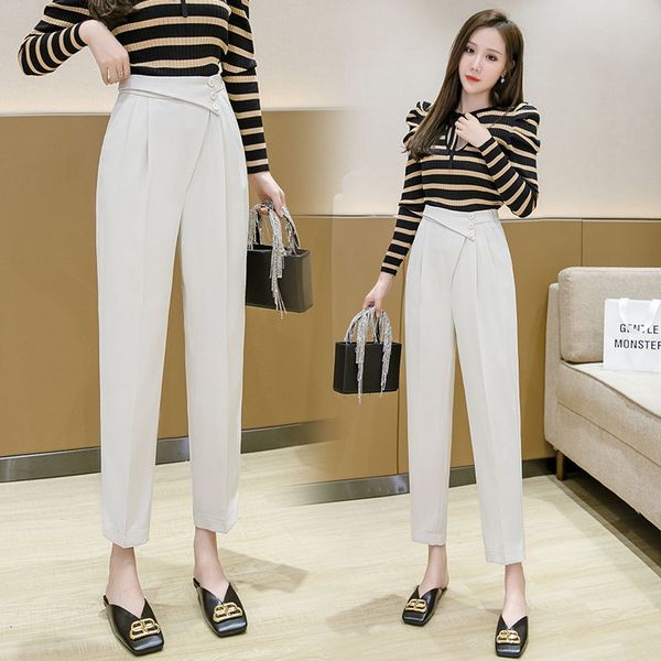 

spring korean fashions ol hare feminine slacks loose waistband trousers of ladies bagy black y507 syn9, Black;white