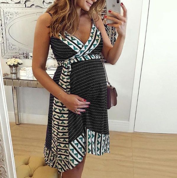 

women pregnant dresses maternity nursing stripe breastfeeding summer backless dress pregnancy clothes 2022 po robe, White