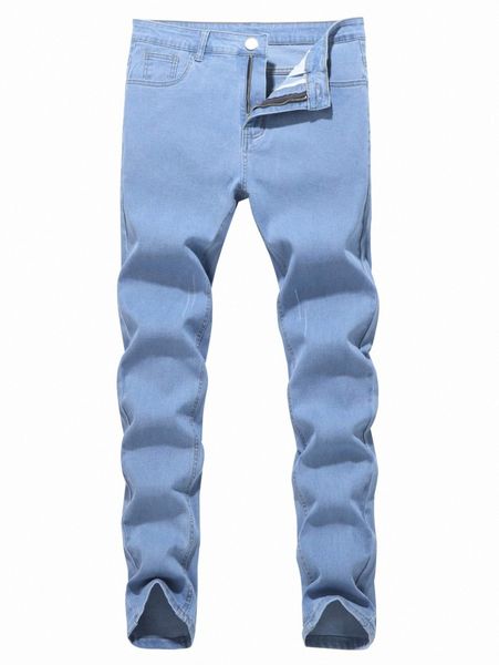 

men slant pocket solid skinny jeans k3jz#, Blue