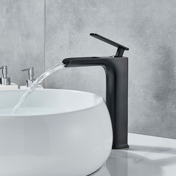 

bathroom sink faucets black bronze basin faucet mixer tap deck mount waterfall vanity vessel sinks cold and water