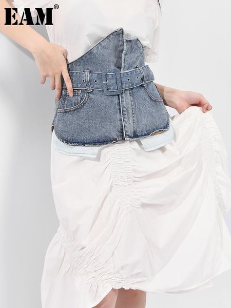 

belts [eam] light blue bandage irregular casual long wide belt personality women fashion tide all-match spring 2021 1x05205, Black;brown