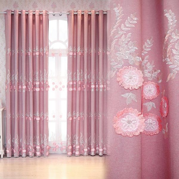 

curtain & drapes luxury european for living room high grade floral girls princess embossed embroidery curtains dining bedroom