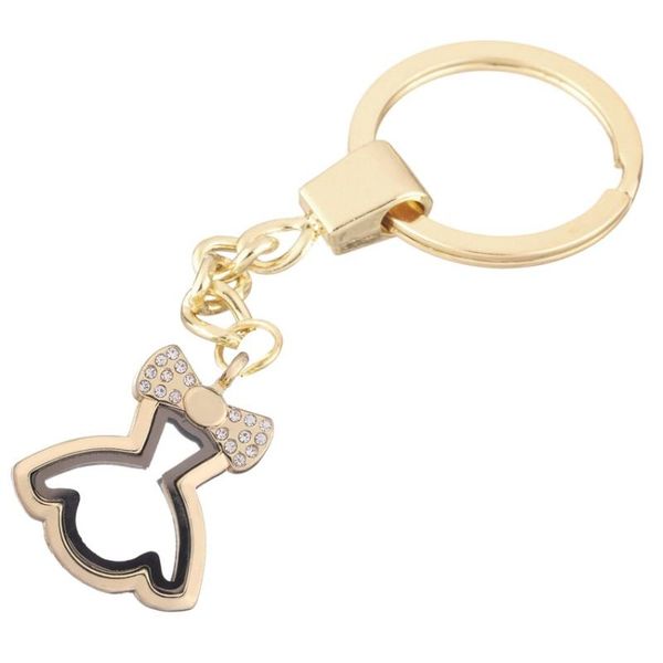 

keychains 1pc good quality ribbon dress round glass locket magnet open key chain, Silver
