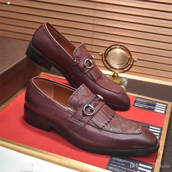 A1 21SS Orignal Kutu Erkek Loafer'lar Gommino Elbise Ayakkabı Beyefendi Rahat Britanya Cowskin Düğün Sürüş Ayakkabı Üzerinde Kayma Boyutu38-45