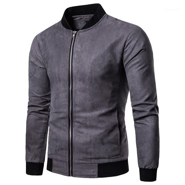

vintage suede jacket men 2021 autumn winter outerwear coat male mens windbreaker plus size bomber, Black;brown