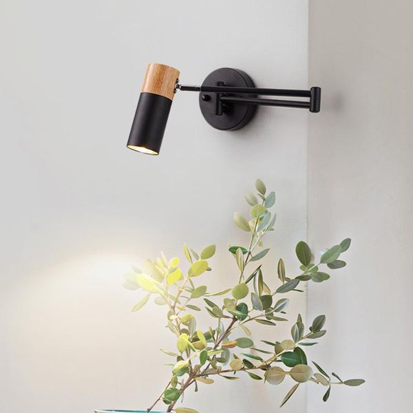 

wall lamps nordic bedroom rocker led lights modern creative long arm folding bedside sconces reading lighting fixtures