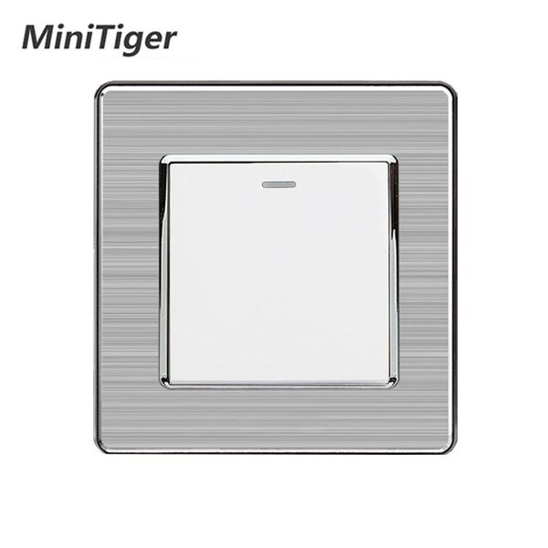 

smart home control minitiger 1 gang way luxury light switch on / off wall interruptor stainless steel panel ac 110~250v