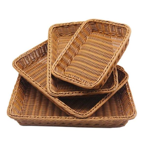 

storage baskets 4 pcs wicker bread set,woven pantry baskets,tableserving for fruits,vegetables and