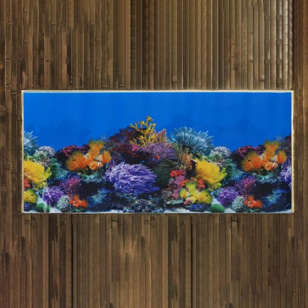 

decorations aquarium background sticker fish tank mural picture (colorful)