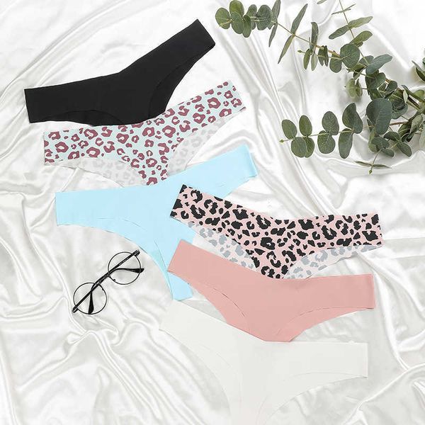 

solid underwear women leopard brief 6 colors 211021, Black;pink