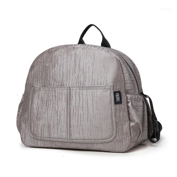 

soboba diaper backpack for mother waterproof solid large capacity multi-functional nappy changing bag baby care gray1