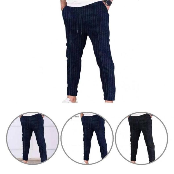 

men's pants soft pencil slim autumn trousers for daily wear, Black