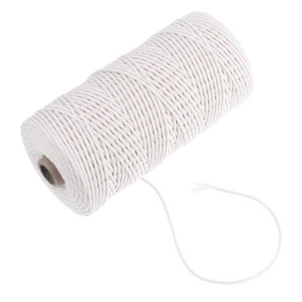 

yarn 1 roll diy hand-woven tapestry cotton cord braided macrame rope, Black;white