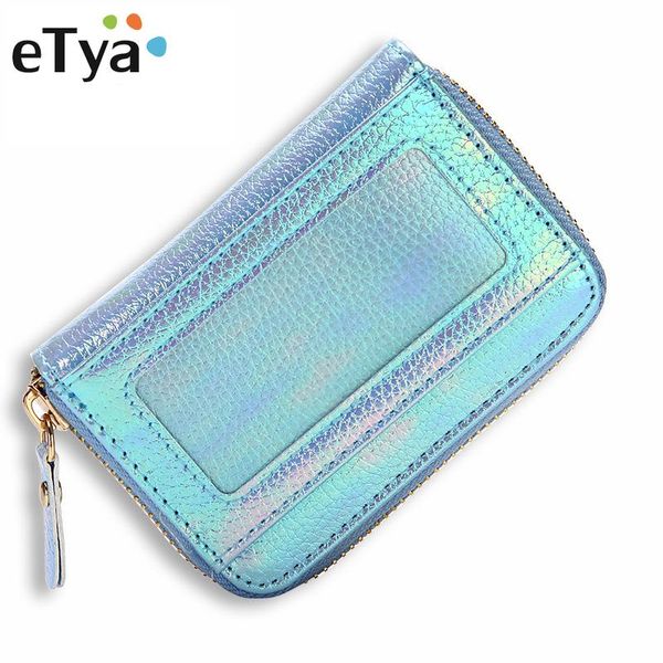 

card holders etya holder women business wallet pu leather female clutch purse function zipper case bag, Brown;gray