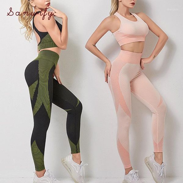 

yoga outfits 2 piece woman set gym suits active wear running bras workout clothes for women fitness sports clothing leggings crop 1, White;red