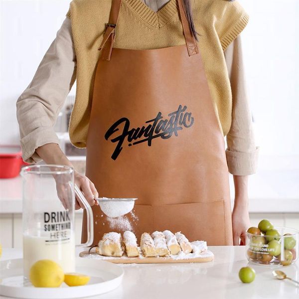 

kitchen leather apron household kitchen cooking apron waterproof oilproof