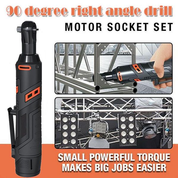 

motor power socket set electric ratchet wrench 90 degree angle large torque capacity wrench kit kh889