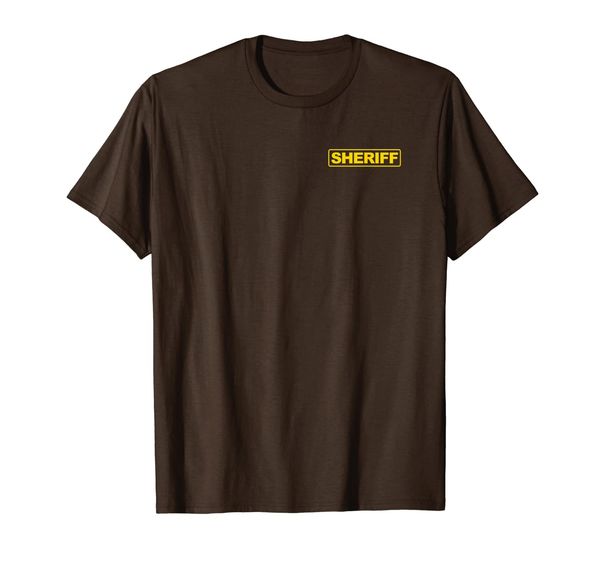 

sheriff front back print sheriff police t-shirt, White;black