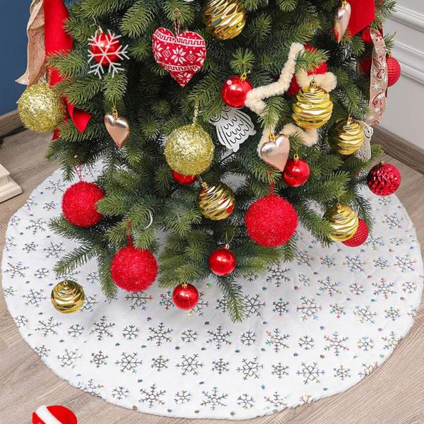 

christmas decorations #50 ornament ice crystal snowflake tree skirts base floor mats cover xmas ornaments santa claus party supplies