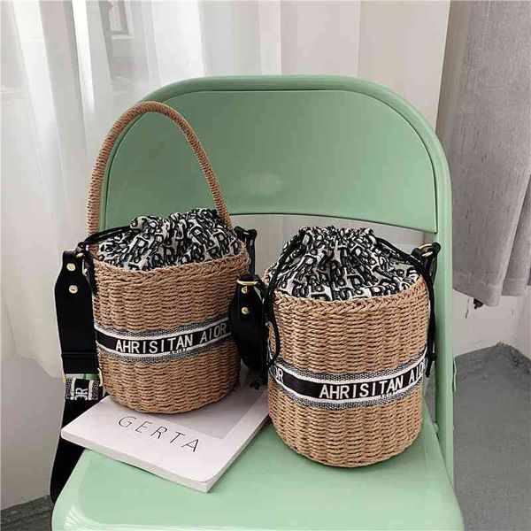 

factory store 65% off clearance sale april woven bag single shoulder messenger bag portable straw bucket women's