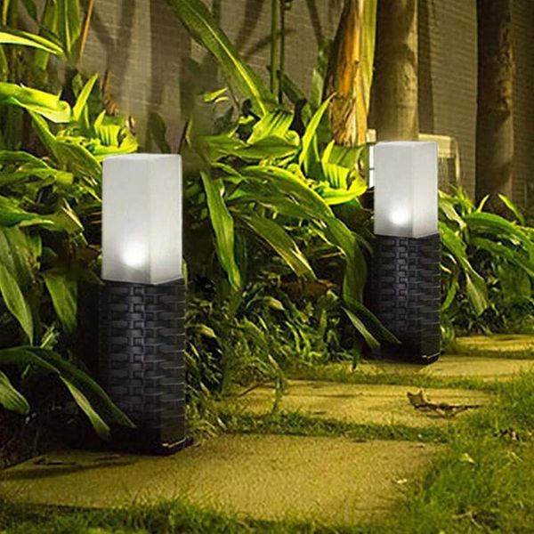 

solar lamps thrisdar rattan garden lawn lamp outdoor waterproof pathway stake lights landscape backyard bollards light