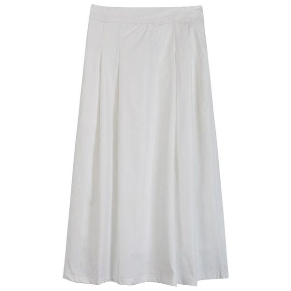 

skirts spring and autumn fashion women's high waist pleated solid color half length a word skirt lady black white
