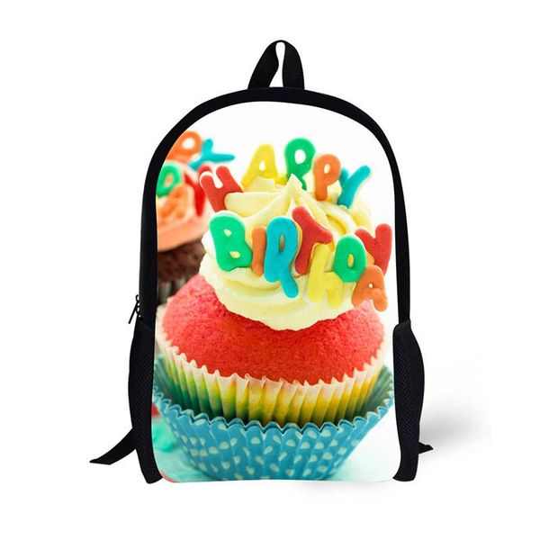 

backpack cake and candy prints 17 inch fashions big capacity school portable bag for teenagers boys girls