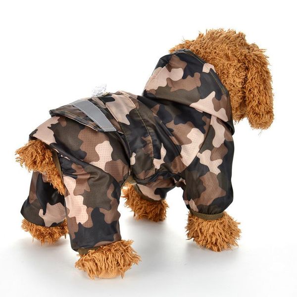 

dog apparel raincoat puppy rain coat with hood reflective waterproof clothes soft breathable pet cat small rainwear xs - 2xl