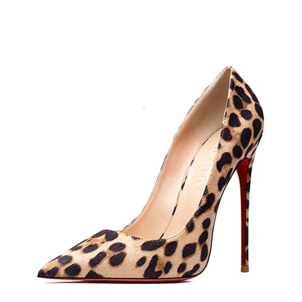 

leopard fashion woman high heels red soles ladies girl female shoes 53xk, Black