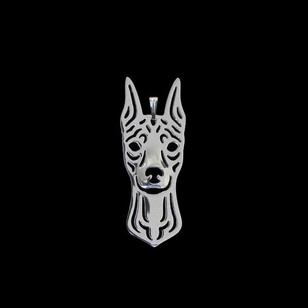 

pendants 2021 fashion women pet dog silver alloy miniature pinscher, Black