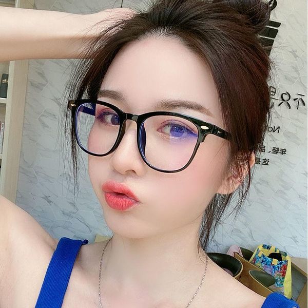 

sunglasses blue light blocking glasses flat mirror computer use lightweight anti eyestrain retro for women and men, White;black