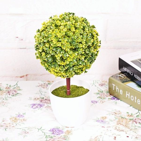 

decorative flowers & wreaths high-quality artificial flowers, 23cm green cherry snowball bonsai, homedecoration, office deskplants potte