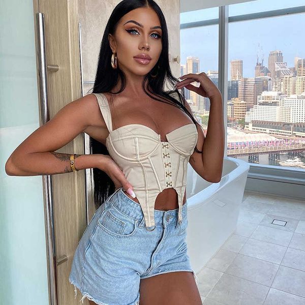 

colysmo black boned crop women summer push up padded bustier low cut vintage corset solid color casual streetwear 210527, White