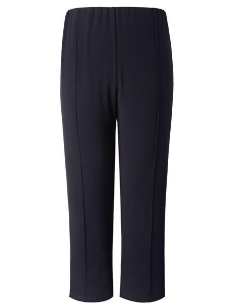 

women's pants & capris chicwe plus size 4 way stretch slim boot with front pleat seam elastic waist big large trousers no pocket, Black;white