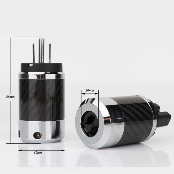 

smart power plugs hi-end carbon fiber rhodium plated with gasket us standard ac iec female plug hifi
