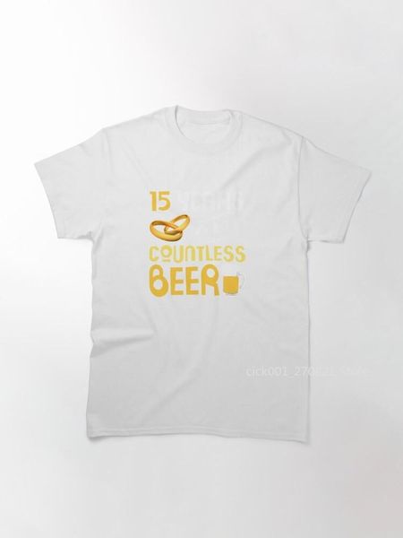 

men's t-shirts 15 years & countless beer classic t-shirt, White;black