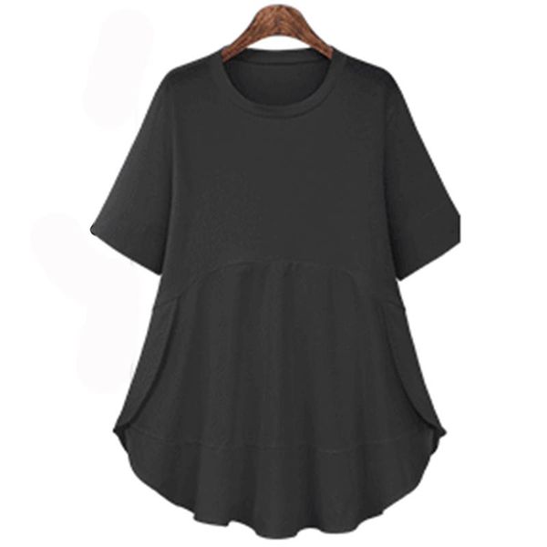 

women's blouses & shirts kekeplus l-5xl large size women blosues solid color fashion ladies short sleeve o-neck female tees tunic blusa, White