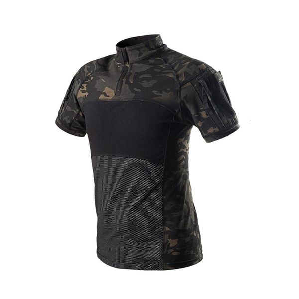 

men's t-shirts est men camouflage military tshirt short sleeve large size army tight t shirt outdoor fitness assault multicam j316, White;black