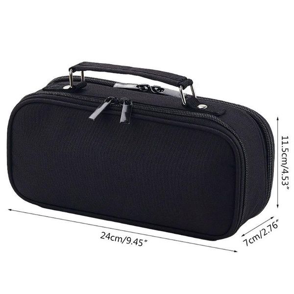 

pencil bags large capacity double layer case canvas portable storage bag make up pouch stationery school supply