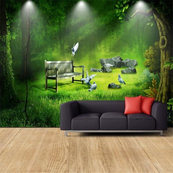 

wallpapers 3d modern custom po wallpaper nature landscape background wall mural the primeval forest home decor