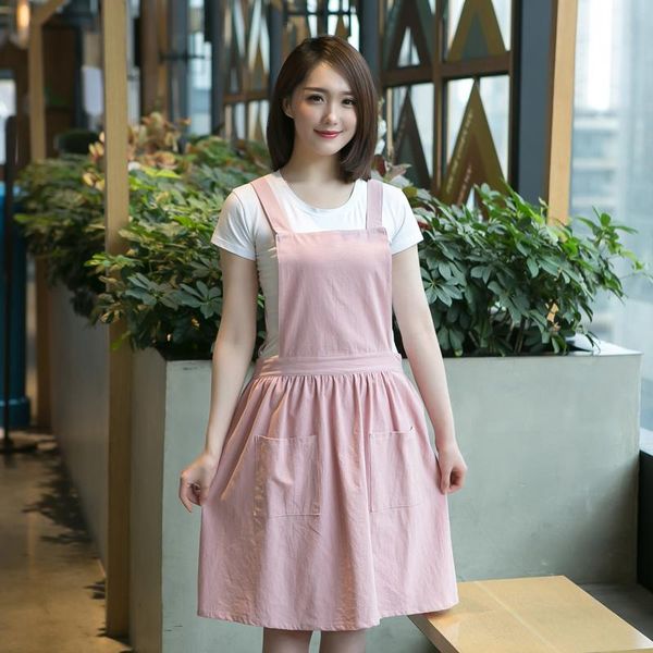 

aprons work clothes fashion apron kitchen cooking single layer household waist ladies logo coffee shop