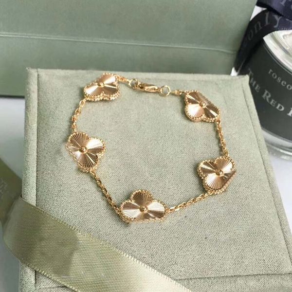 

s925 sterling silver 5 pcs flower bracelet for women wedding gift jewelry new style ps3409, Golden;silver
