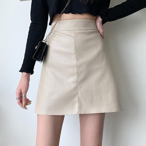 

skirts half-length hip skirt leather female 2021 korean version of the black high waist a slim wild autumn and winter