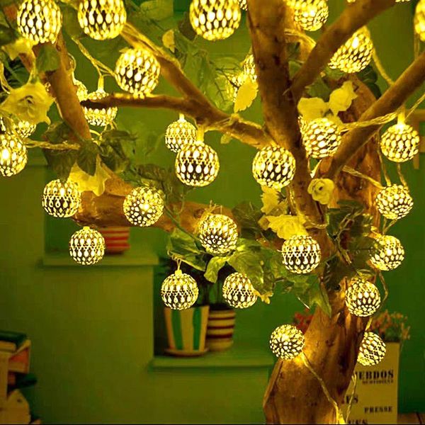 

strings led morocco ball fairy garland 3 6m big string light for year christmas wedding navidad home decors battery operated