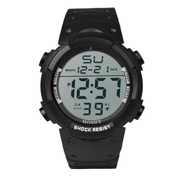 

wristwatches mens watches led luminous digital date outdoor sports silicone alarm quartz watch male clock reloj deportivo, Slivery;brown