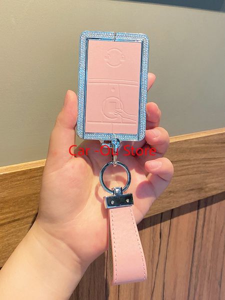 

for tesla model 3 y key case cover chain buckle high grade diamond new pink for girl