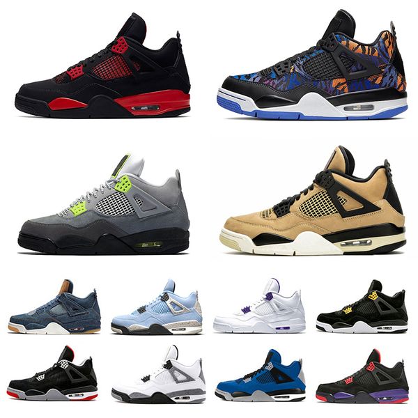 

2022 4s basketball shoes wild things white mushroom neon moss day denim blue toro bravo thunder haze tattoo singles day men women trainers s