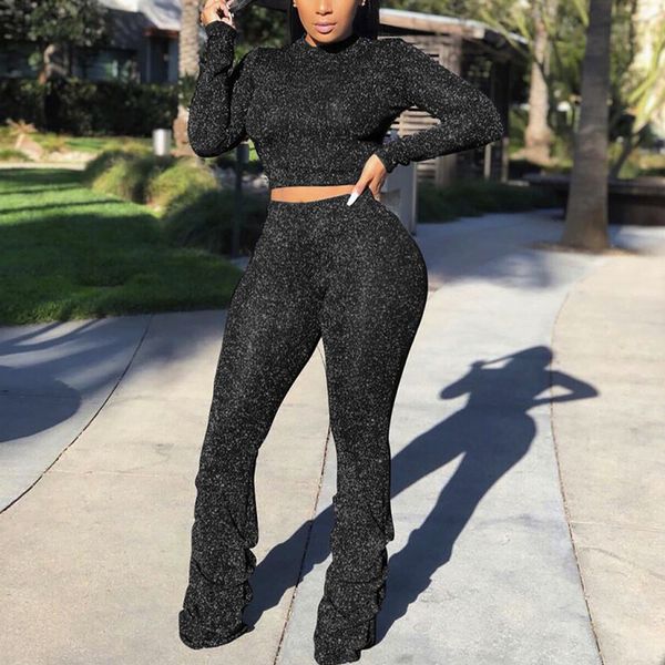 

set trui women's fashion sier line geplooide broek lange mouw training packages clothing pak sports suitcake, Gray