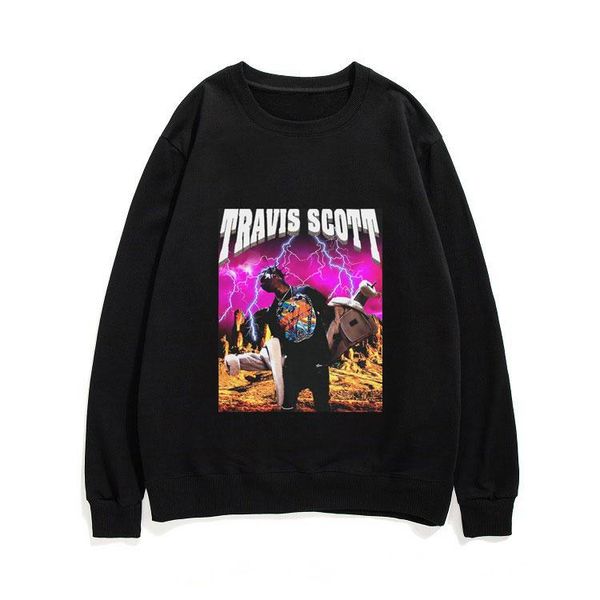 

men's hoodies & sweatshirts travis scotts hip-hop rapper sweatshirt 2021 fashion design men women streetwear oversized casual pullove, Black